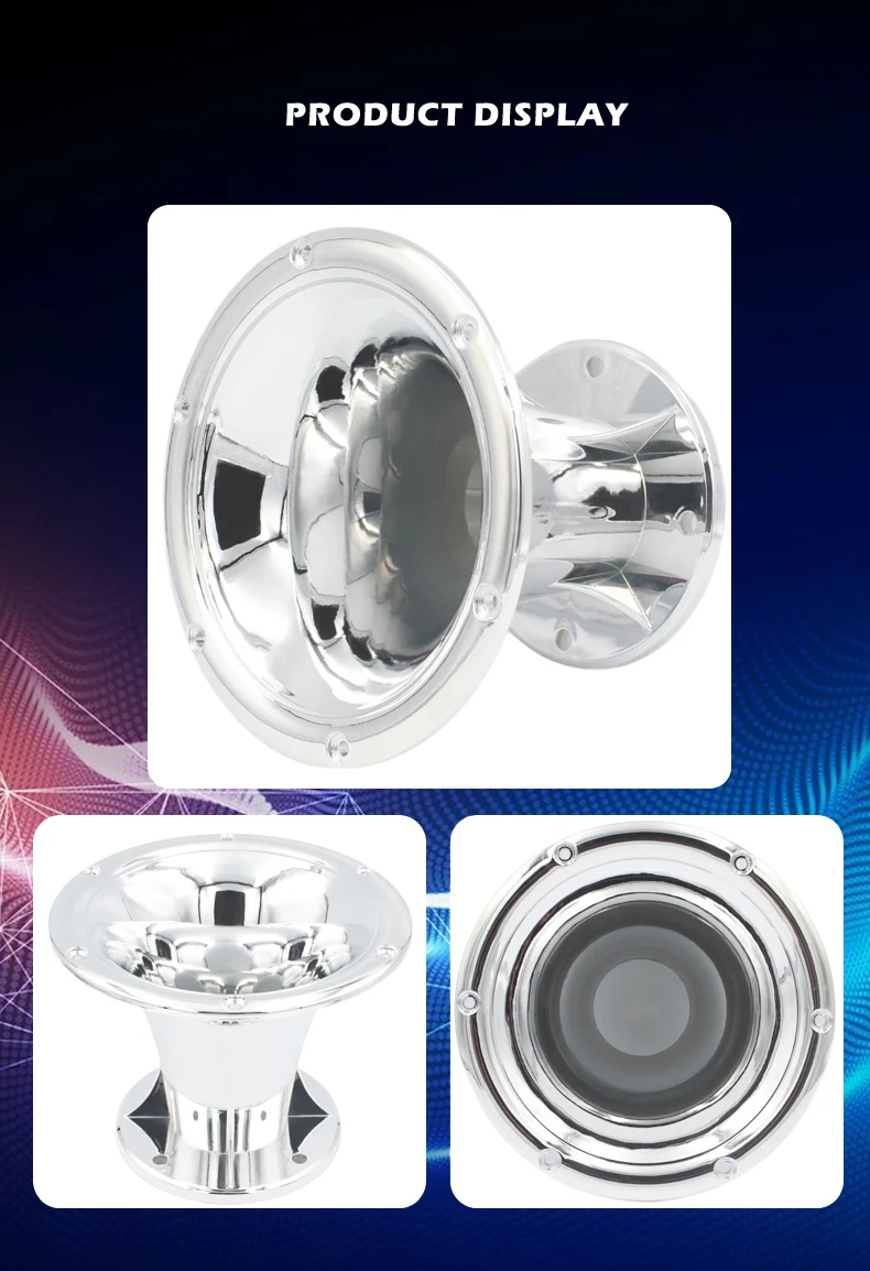 2 Inch Exit Horn Waveguide for Bolt On Compression Drivers - UV Resistant Chrome Finish