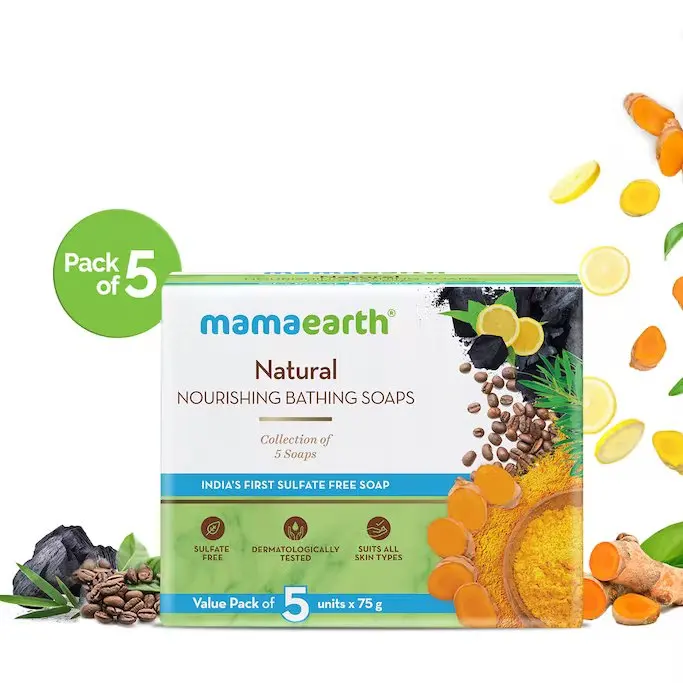 Natural Nourishing Bathing Soaps - 5x75g Direct Factory Price Organic Mama Earth Bathing Soaps Buy From Indian Seller