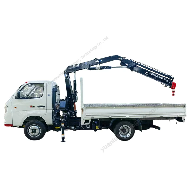 HAOY 2 Ton Hydraulic Folding Workshop Remote Control Manipulator Steering Knuckle Telescopic Boom Truck Mounted Crane