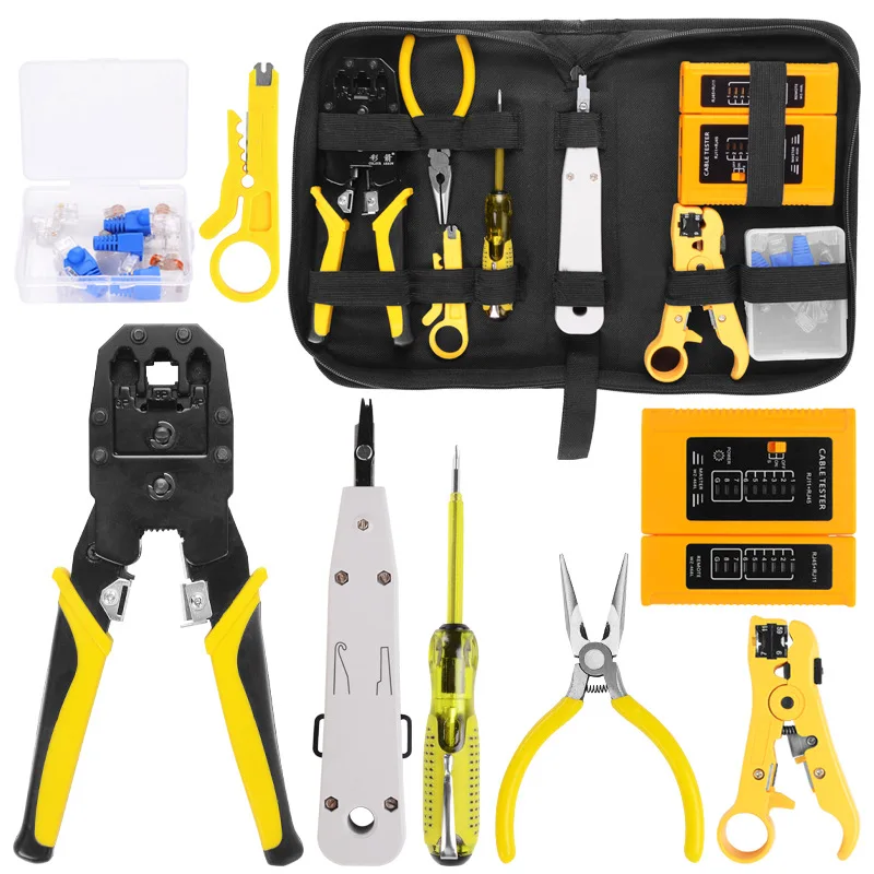Professional Computer Repair Tools Kit Flat Screwdriver Wire Cutter Computer Maintenance Network Repair Tool Box Kit