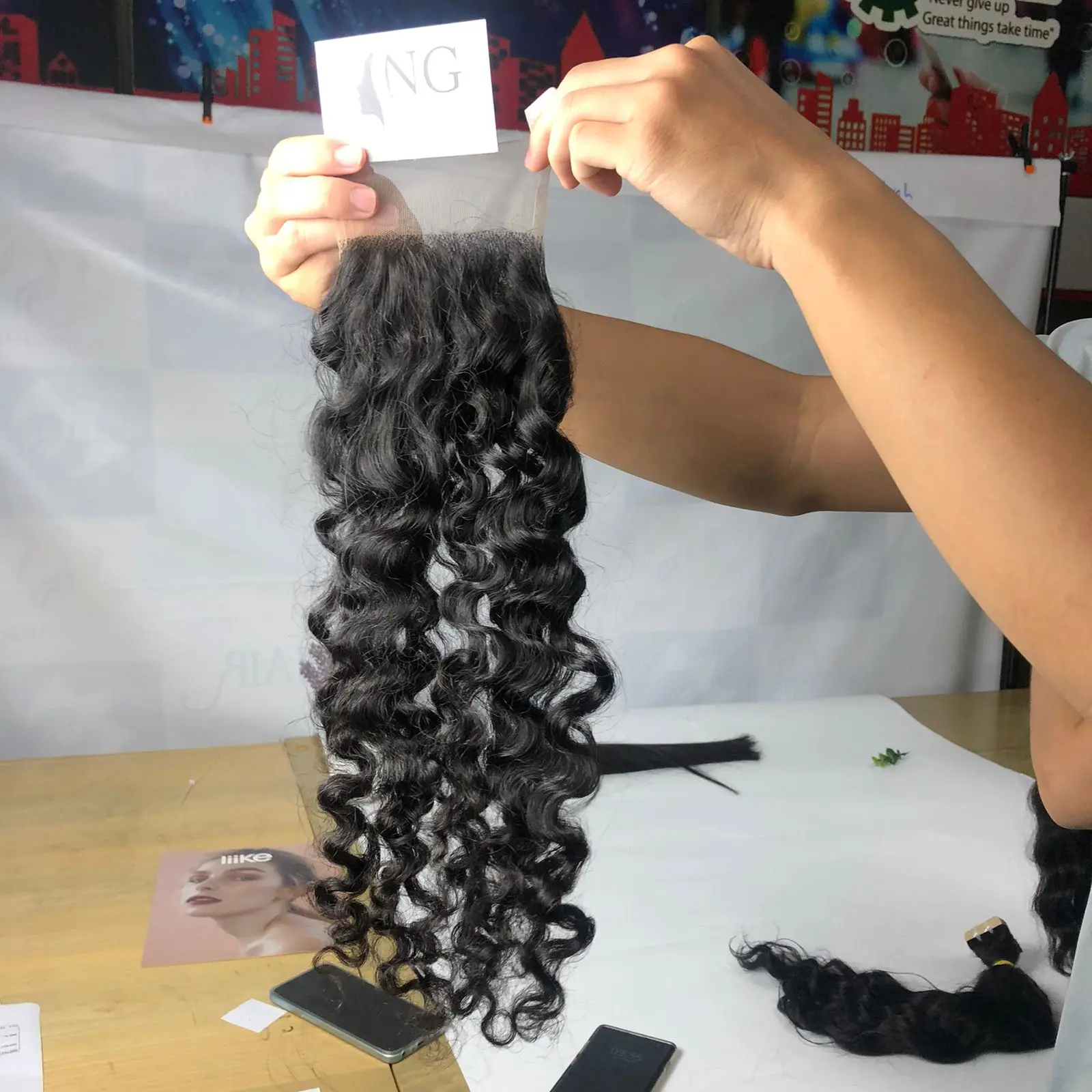 Lace closure burmese curly HD Lace/transparent lace 100% density customized length and color made in Viet Nam 2024