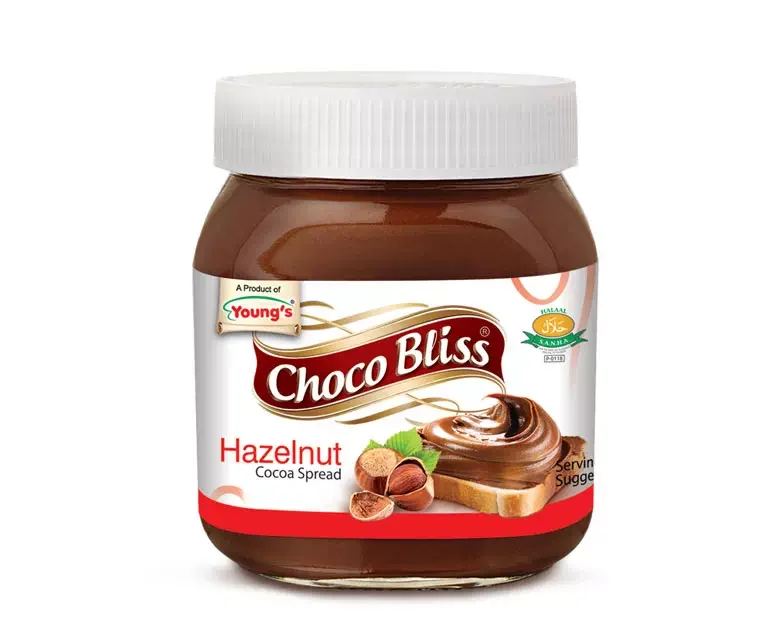 Chocobliss Hazelnut Chocolate Spread 350gm Glass Jar Halal Compound Hazelnut Chocolate