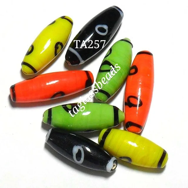 Multicolor Glass Rainbow Beads Mix  Color Fancy Dotted Glass Beads Loose Crystal Beads Buy At Best Price