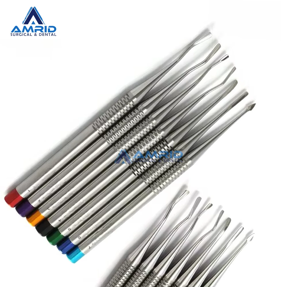 7 синий корневой лифт роскошный PDL с подносом зубные инструменты имплантат используемый стоматологами человеческими инструментами амрид хирургический