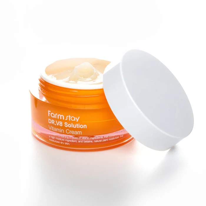 FARMSTAY DR-V8 SOLUTION VITAMIN CREAM - made in Korean Cosmetic - Anti-Wrinkle, Anti-Aging, Whitening, Moisturizing intensive
