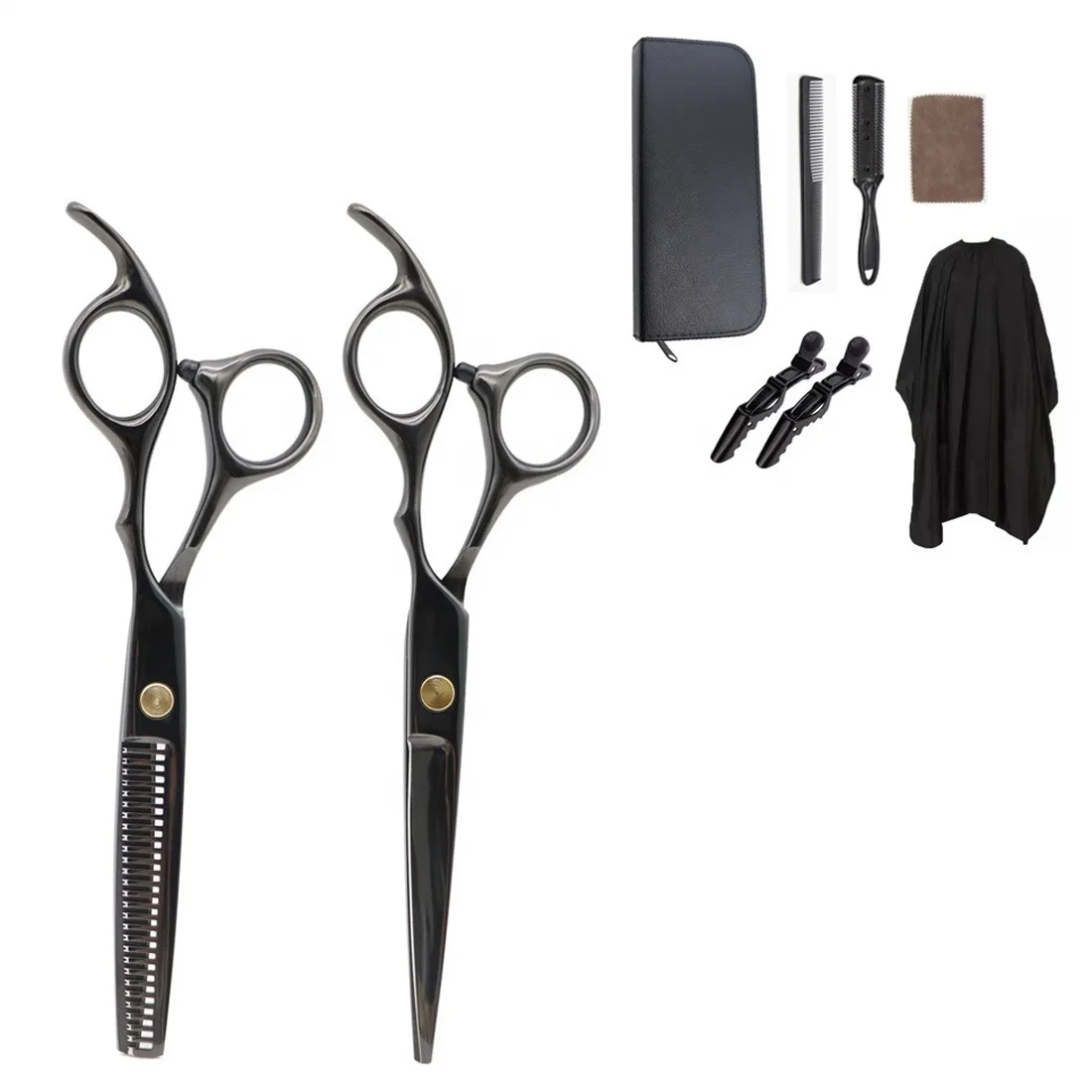 Barber Kit Adjustable Screw 6 inch Hair Cutting Thinning Scissors Hairdressing Scissors Set Top Beauty Instruments