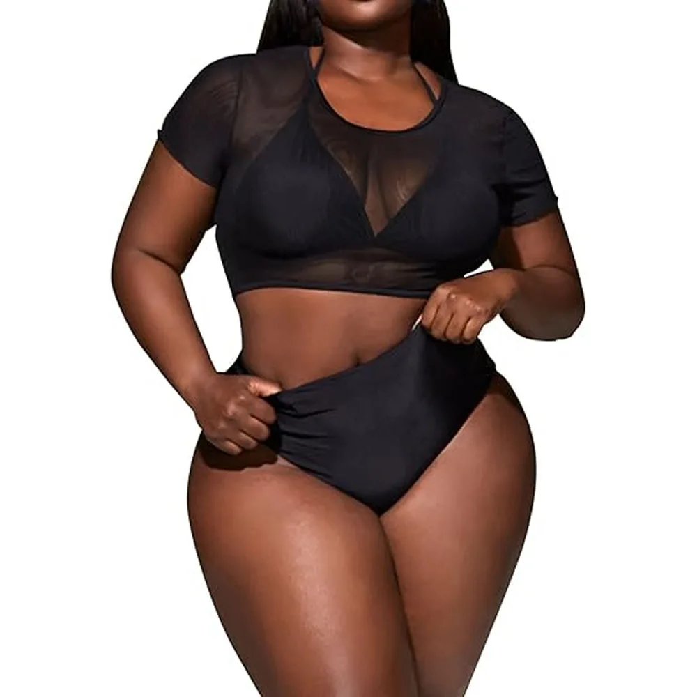 New Summer Solid color Swimwear Sexy Bikini Ladies 3 piece Swimsuits quick dry breathable Set Wholesale Low Price Best Quality