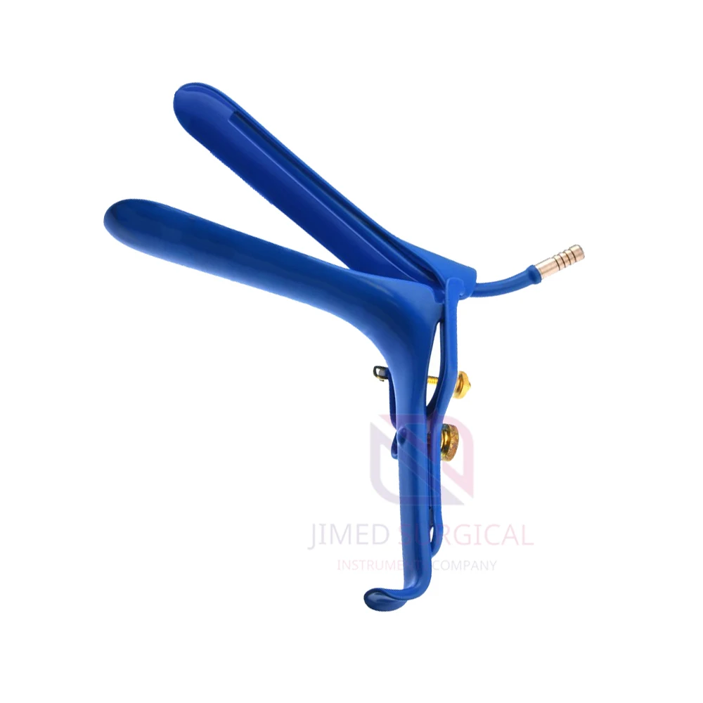 German Stainless Steel Electro Vaginal Speculum Blue Coated Diathermy Cusco Graves Speculums Smoke Tube Electric Clip Metal Type