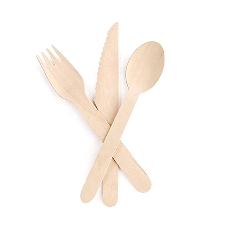 Custom Brand Logo Wholesale Wooden Disposable Cutlery for Party Wooden Spoon Set