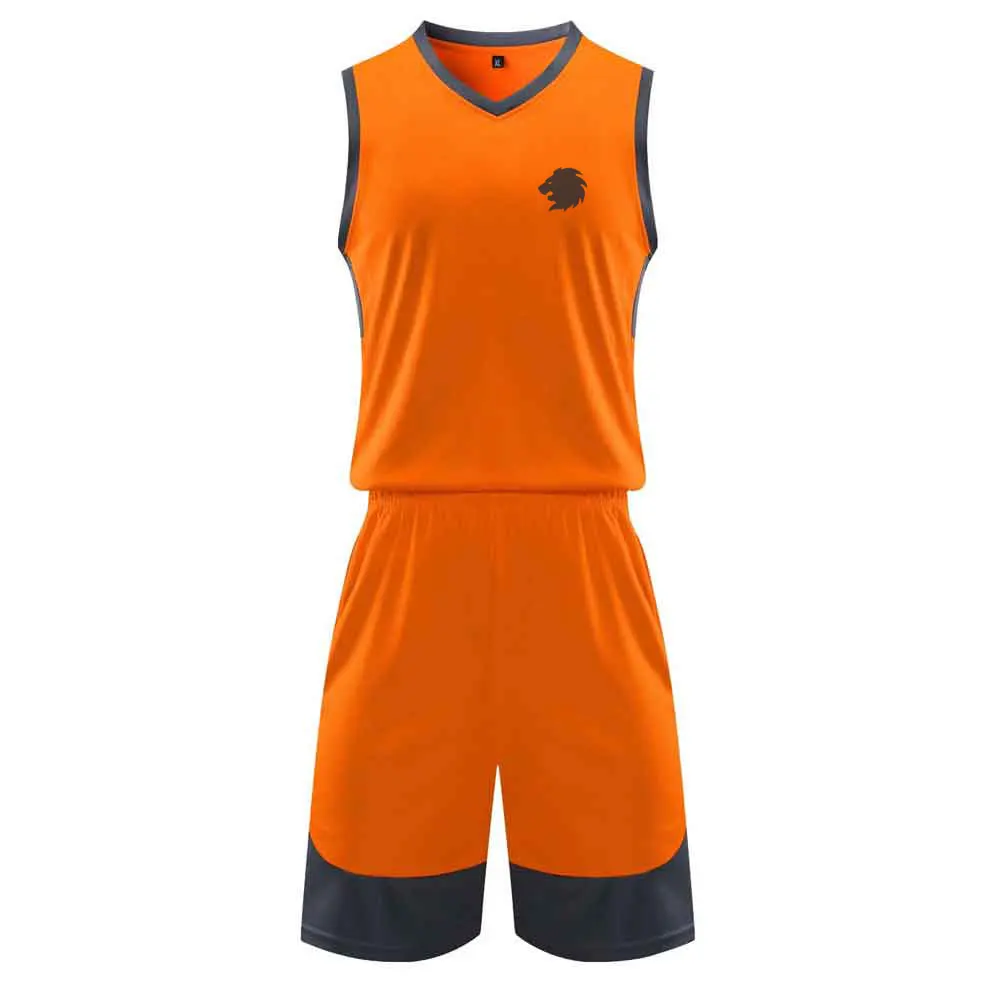 Cheapest Wholesale New Style Basketball Uniform Team Wear Orange & Grey Color Sports Basketball Uniform