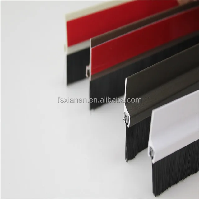 Customized Door Seal Brush Dust-proof Aluminium Door Brush PVC Bottom Door Seal Brush