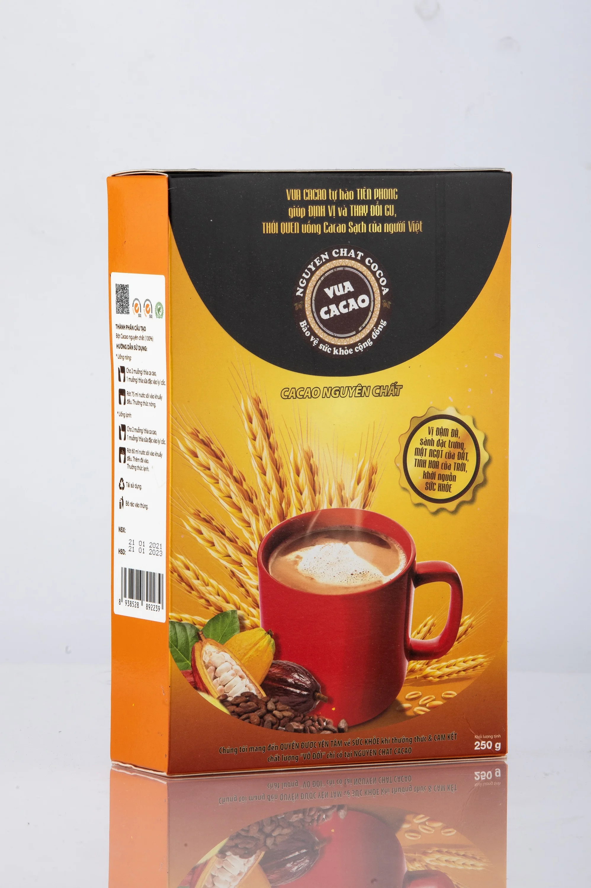 0.250kg Dark Brown Chocolate & bittersweet Hot brew 100% Balance Food Ingredients PURE COCOA POWDER In Box Packaging