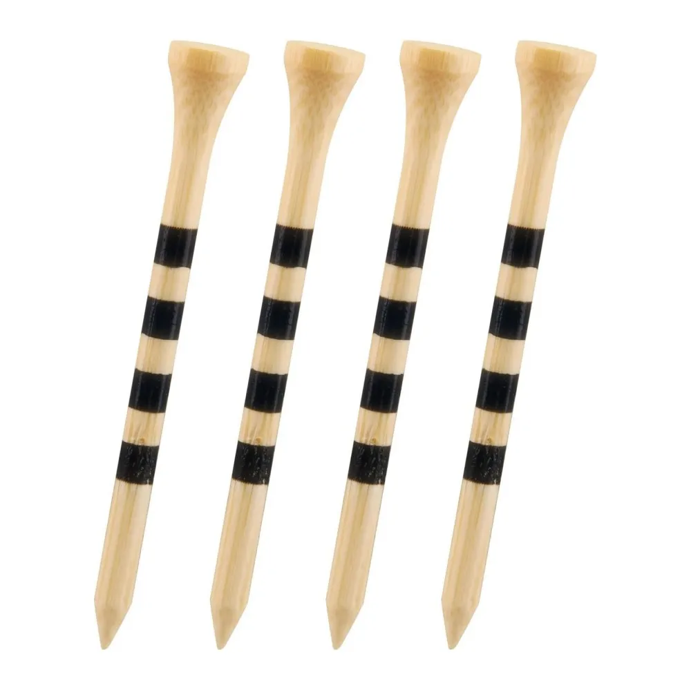 Factory Wholesale Custom Logo Reduce Friction Bamboo Golf Tees with Black Stripe Mark