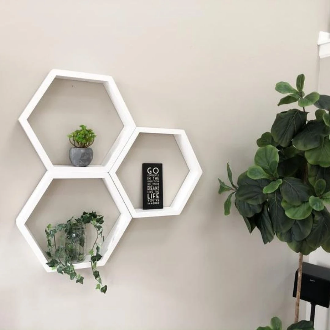 Luxury Home wall Honeycomb Shelf multi unit Set Shelf office decoration office hotel decor