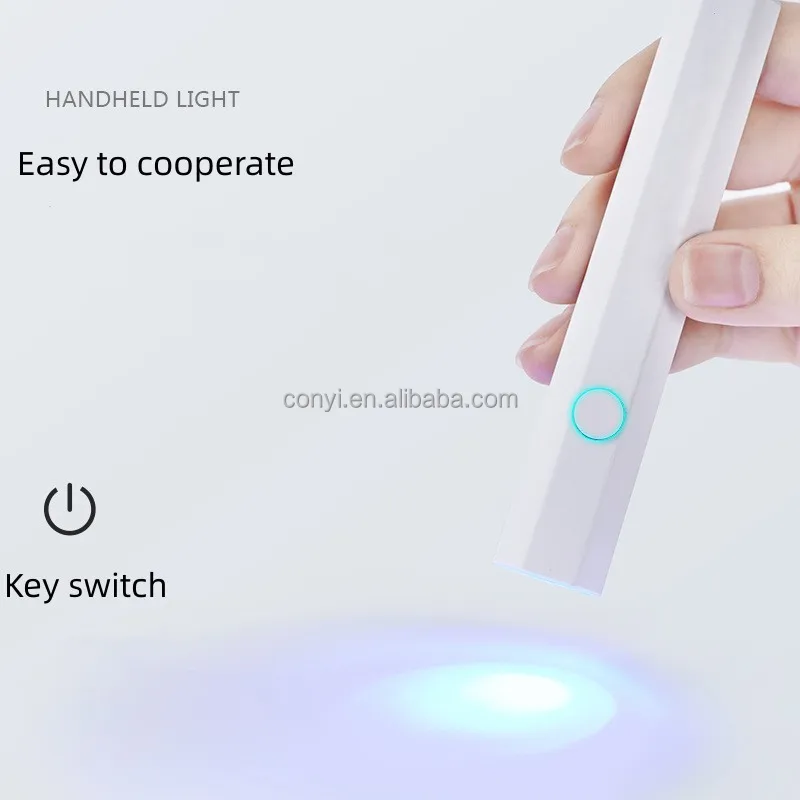 2023 Mini Battery Nail Lamp Usb Portable Flashlight Pen Type LED Light Therapy Machine Ultraviolet Nail Dryer Baking Lamp