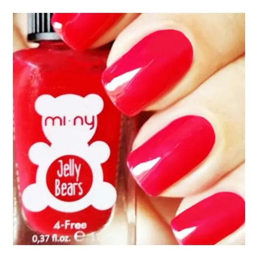 100% MADE IN ITALY HIGH QUALITY NAIL POLISH MI-NY LOGO JELLY BEARS COLLECTION COLOR NAME BLACK CHERRY SIZE 11 ML
