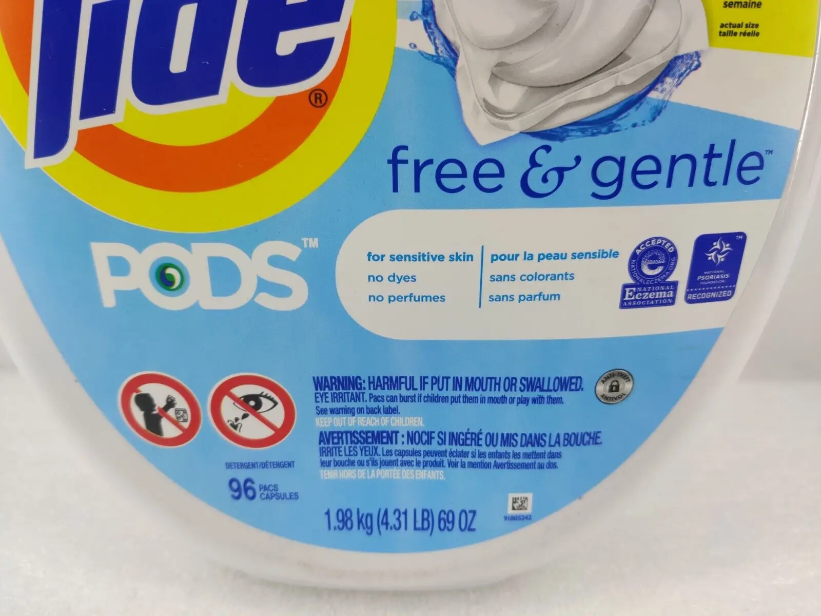 High Quality Tide PODS Free and Gentle, Laundry Detergent Soap PODS - Unscented and Hypoallergenic for Sensitive Skin