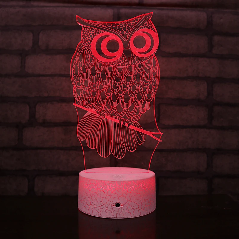 7 colors with remote control  Acrylic 3D crack  LED Night Light  Creative 3D crack  illusion Night Lamp