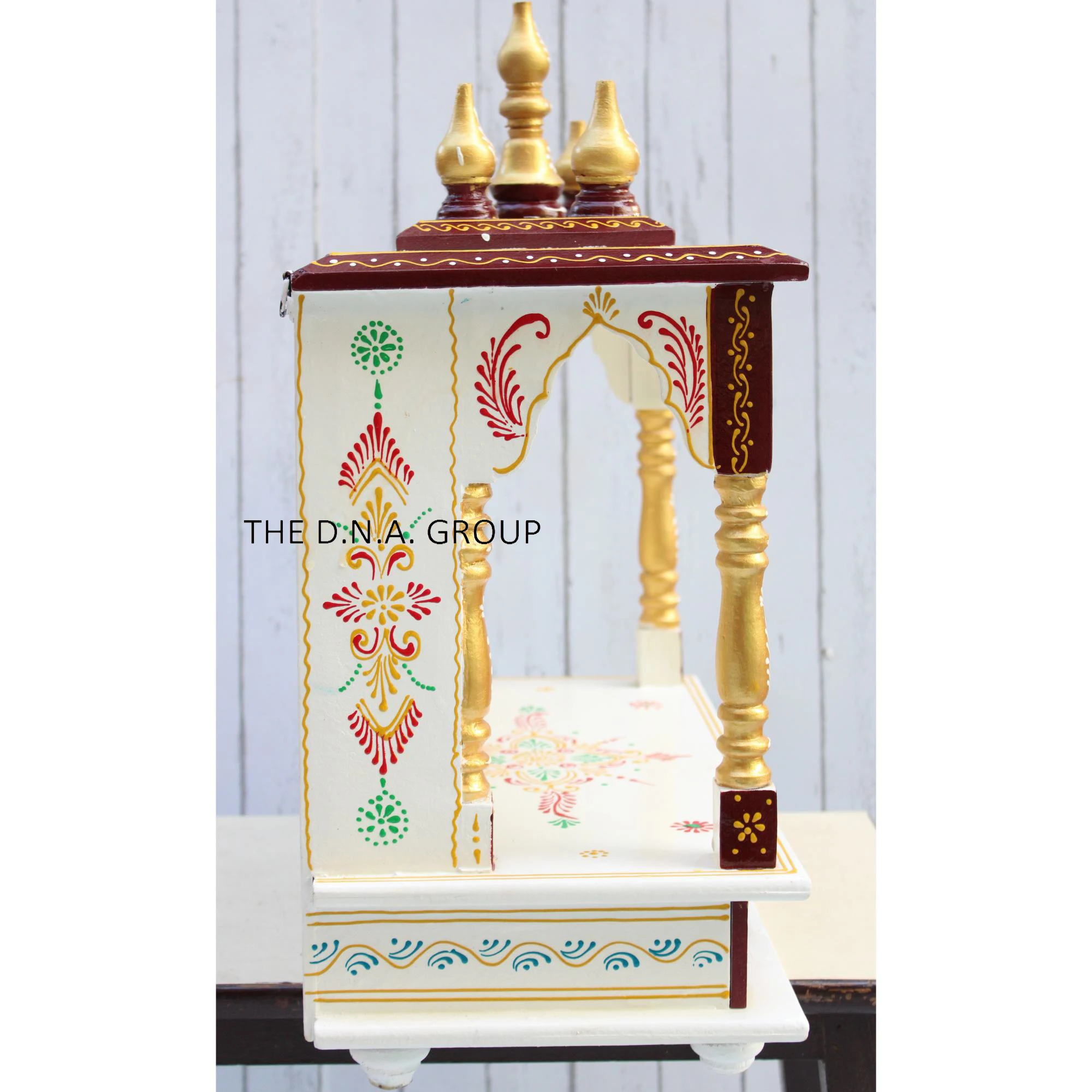 High quality wooden handpainted wooden pooja ghar temple for gift purpose Indian design mandir