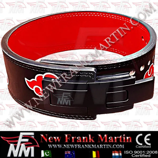 NFM Anime Weightlifting Belt Character Akatsuki Cloud Print Lever Buckle Power Lifting Gym Training Leather OEM ODM Custom Logo