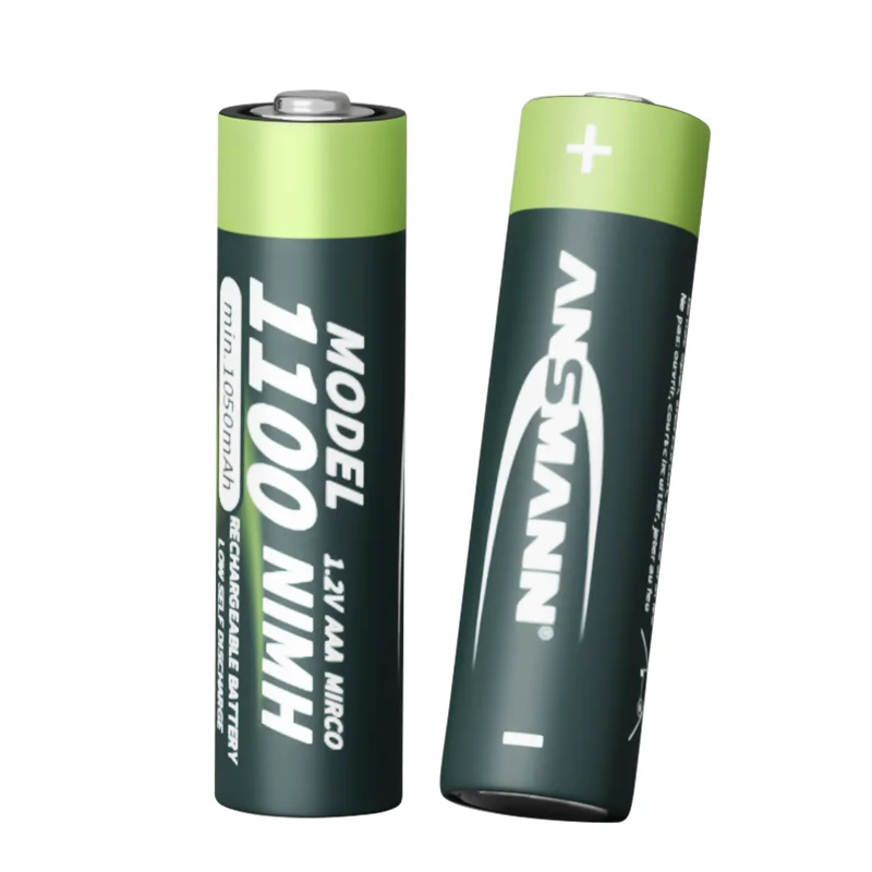 Ansmann factory price very low self-discharge rechargeable battery 1.2V AAA nimh battery 1100mAh
