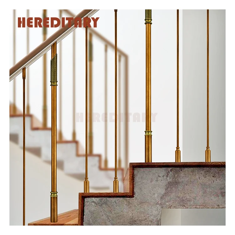 Customized design aluminum balustrade stairs railings villa railing brass railing