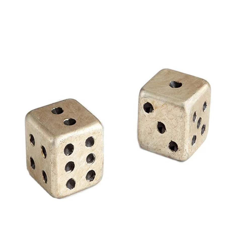 Brass Dice Sculpture Trending Handicrafts Decorative Antique Polished Brass Dice Indian Table Decor for Interiors Decor
