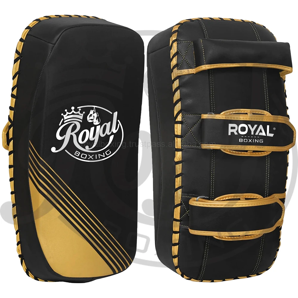 Durable Genuine Leather Custom Logo Boxing Kicking Pads Muay Thai Kickboxing Foot Target Combat Kick Pads