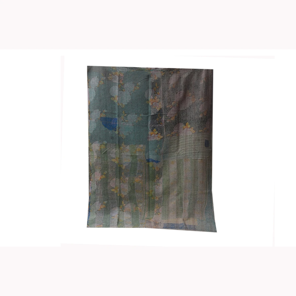 Hand beaded assorted color patchwork evergreen restful ethic reversible vintage kantha quilts throw bed spread