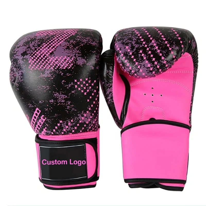 Fashion PU Leather Boxing Gloves for Training Martial Arts New Black Red OEM Logo Thai Color Material Adults People Origin Type
