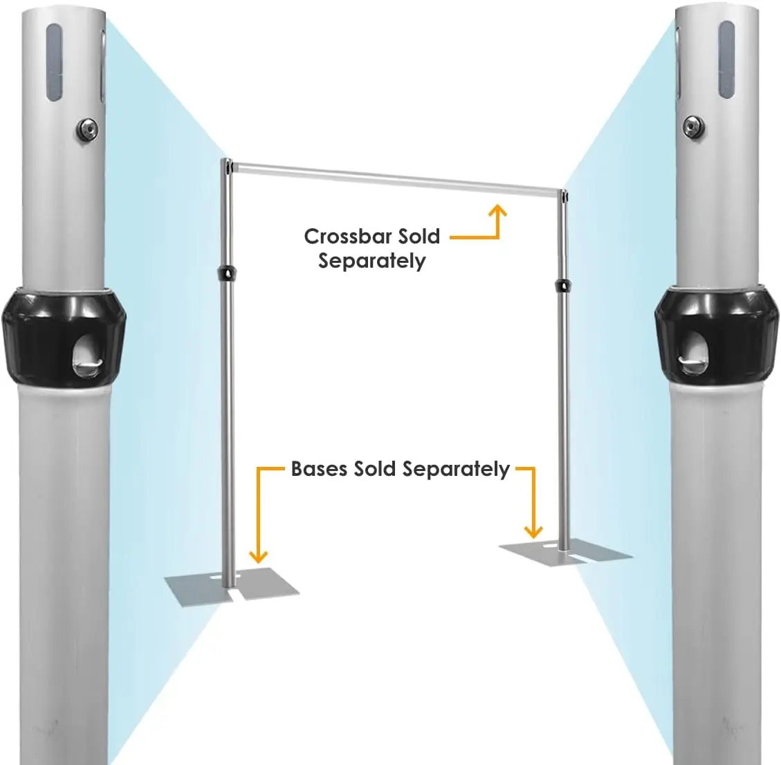 Pipe and Drape Adjustable Uprights (Poles) for Drape Systems for Backdrops