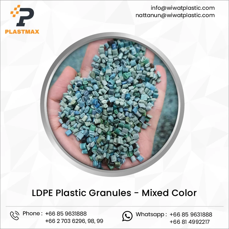 Thailand Origin Manufacturer of Hot Selling Mixed Color LDPE Recycled Granule for Wholesale Purchasers