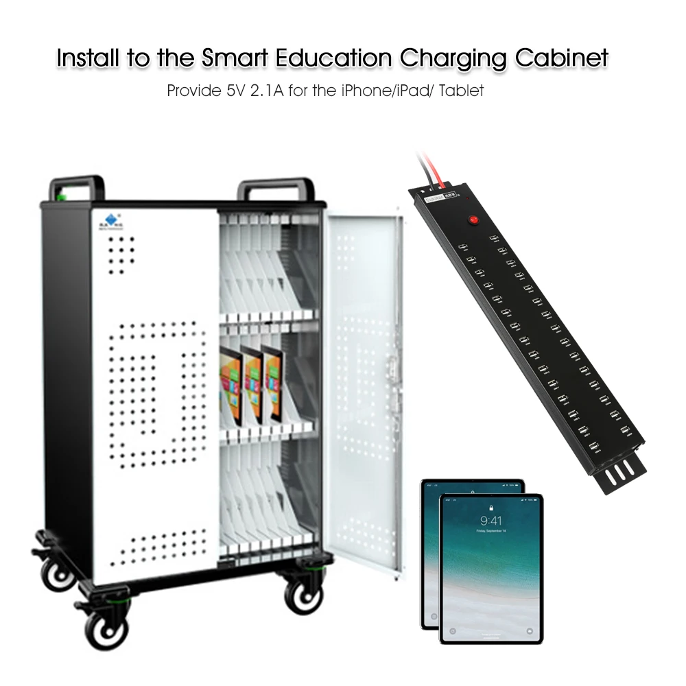 Sipolar 200W powered USB hub 30 64 port USB 30 porte data hub For iphone iPad Samsung HTC phone Hotel School lamps