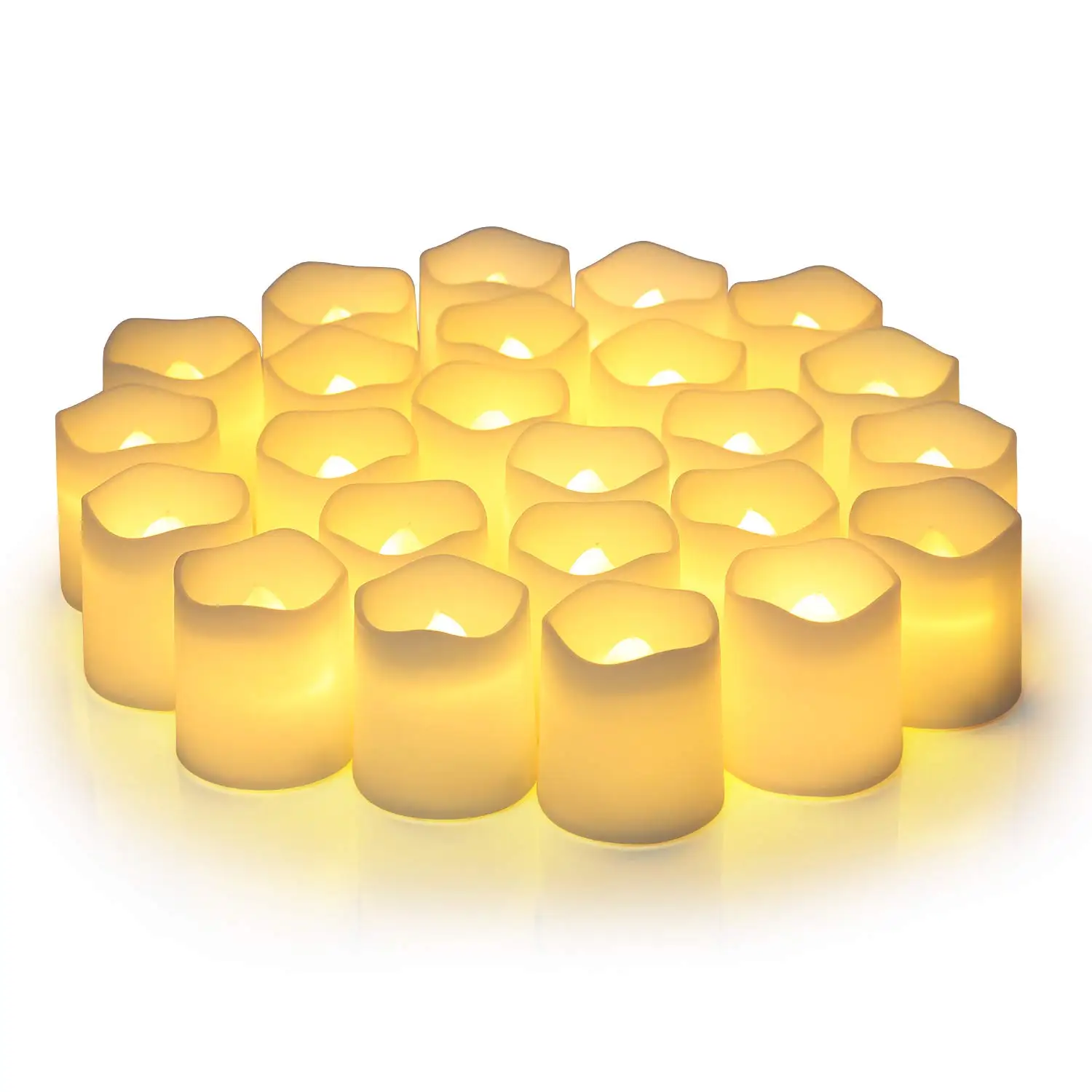 VGT Factory flameless set white pillar dancing flickering moving flame wick electronic led candle