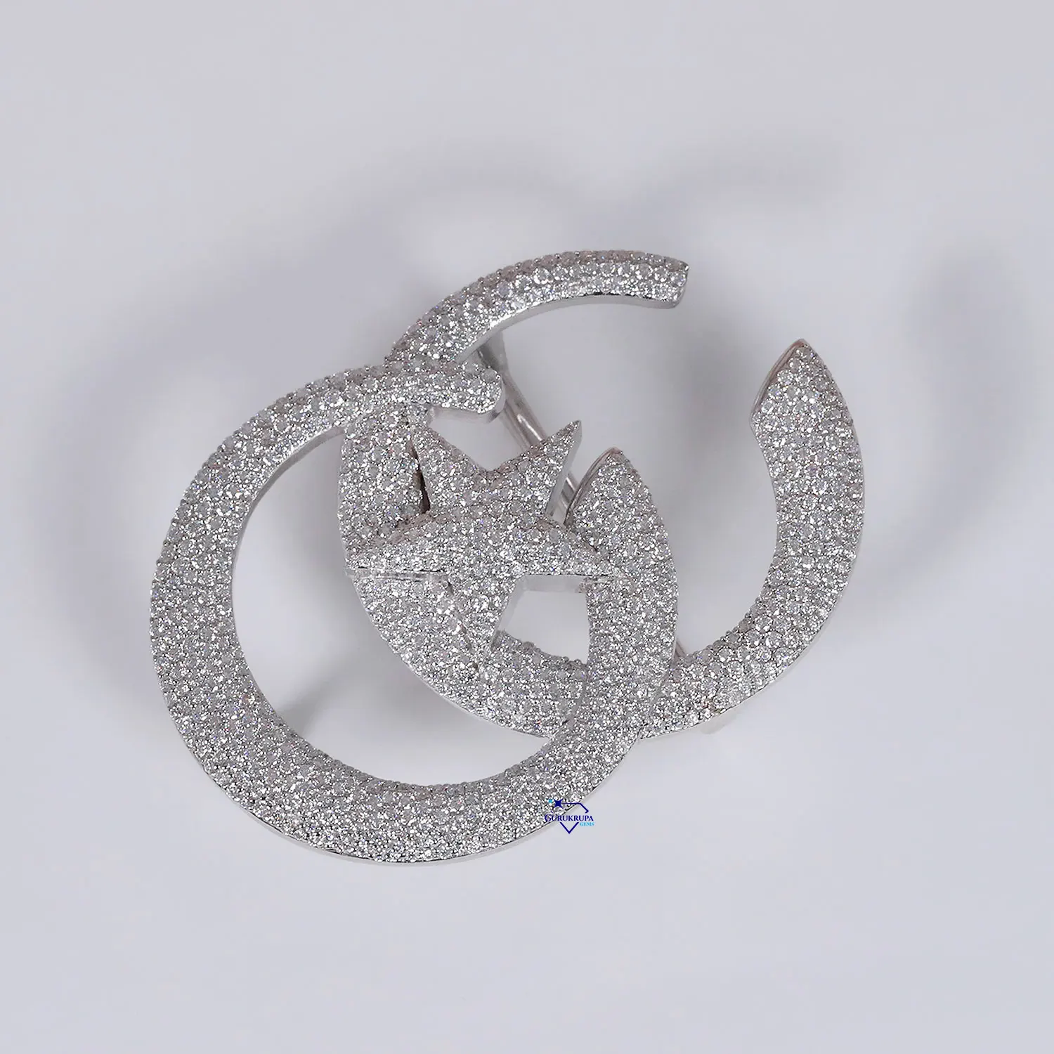 2024 latest mens fashion trending 14kt white gold belt buckle with enhanced vvs clarity moissanite diamond vintage design buckle