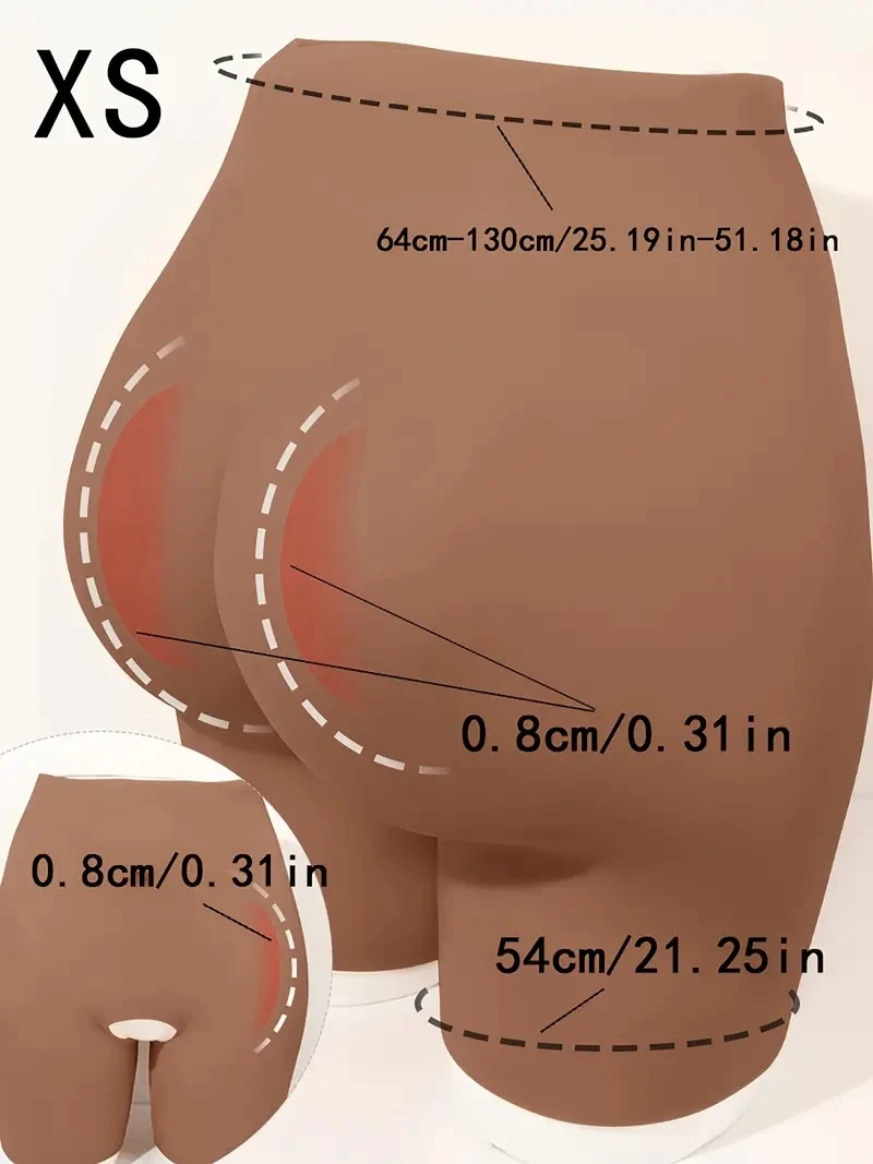 Silicone Pants Hip Enhancer Butt Lift Fade Hips for Women Suitable for Waist Circumference of 64CM-130CM, Thickness of 0.8CM