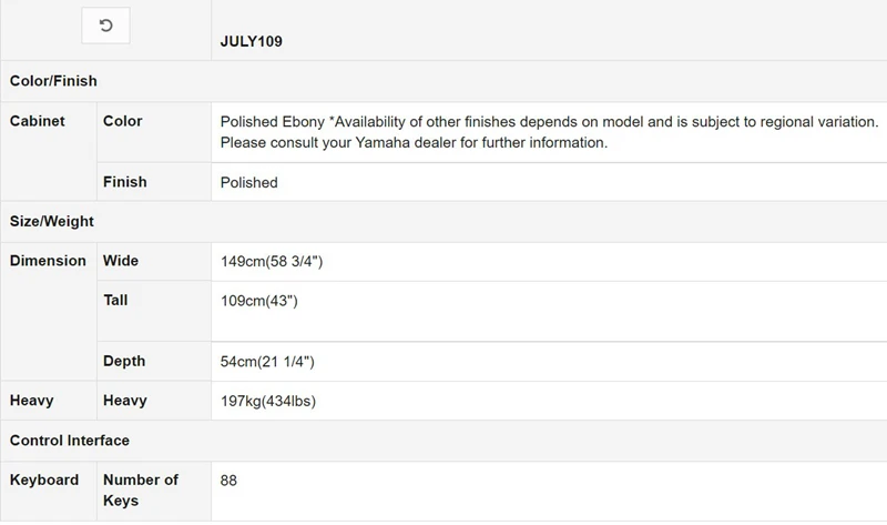 YAMAHAS JU109 PE Upright Piano student piano original