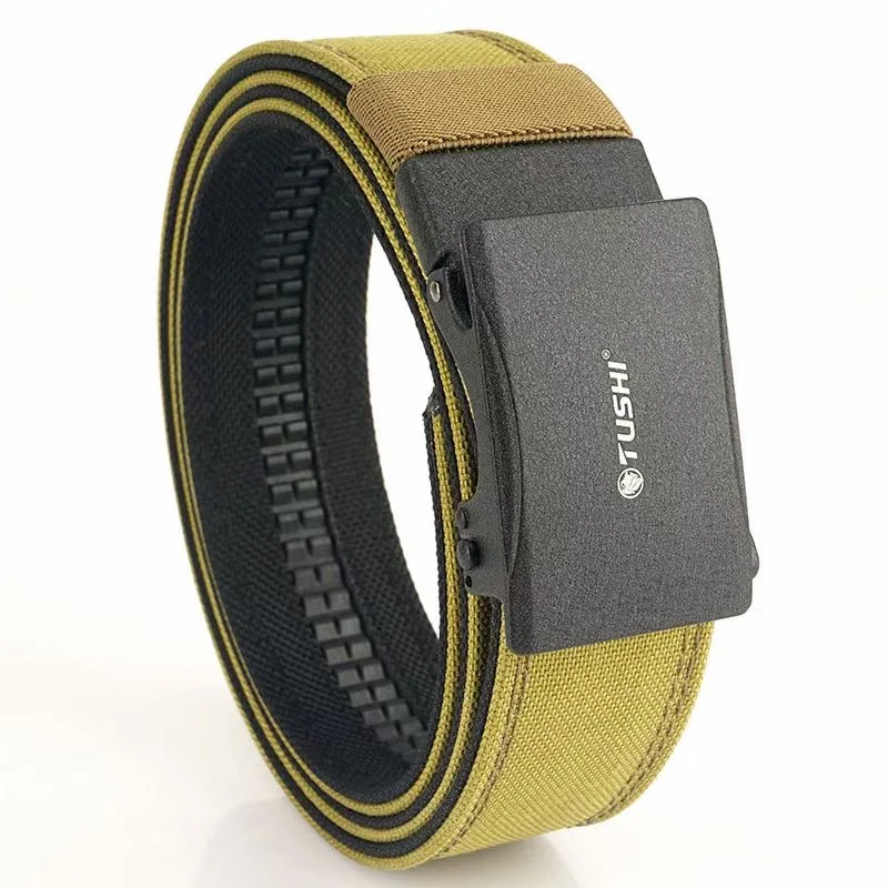 Heavy Duty Quick Release Metal Automatic Buckle Thickened  Double Layer  Nylon Mens Outdoor Shooting Tactical Belts