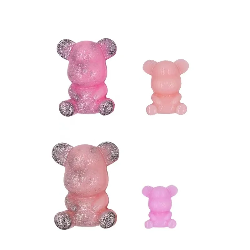 Teddy Bear Keychain Crystal Epoxy Resin Mold Keychain Resin Mold Pendant Silicone Mould Diy Crafts Jewelry Necklace Casting Tool