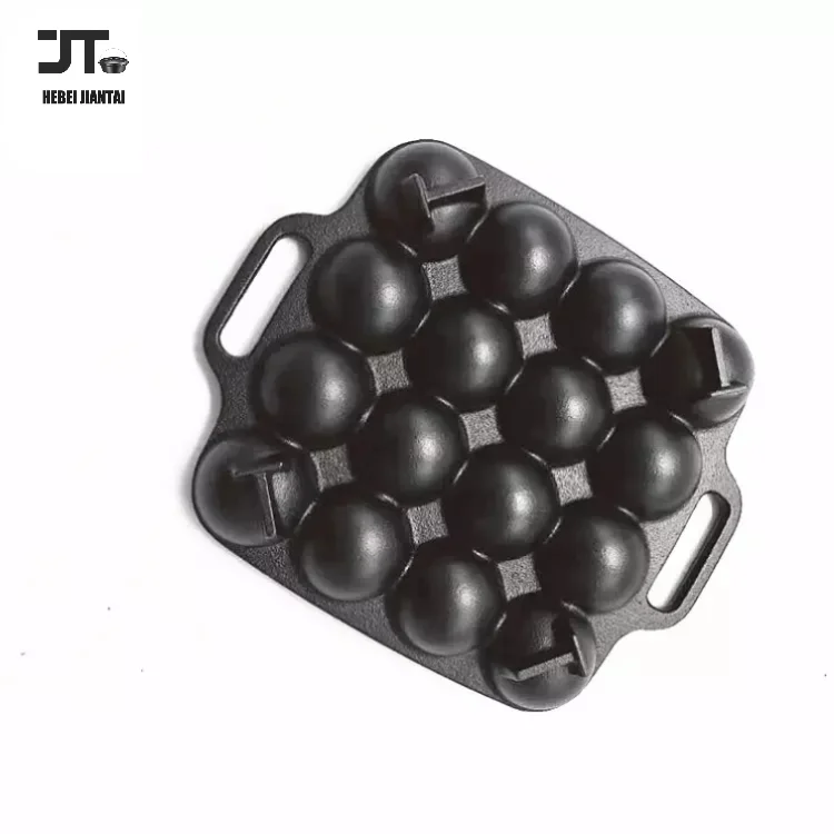 Japanese Cast Iron Takoyaki Maker Grill Pan, 16 Holes, Compatible with Gas Stoves and Induction Safe, Nonstick Coating Cookware