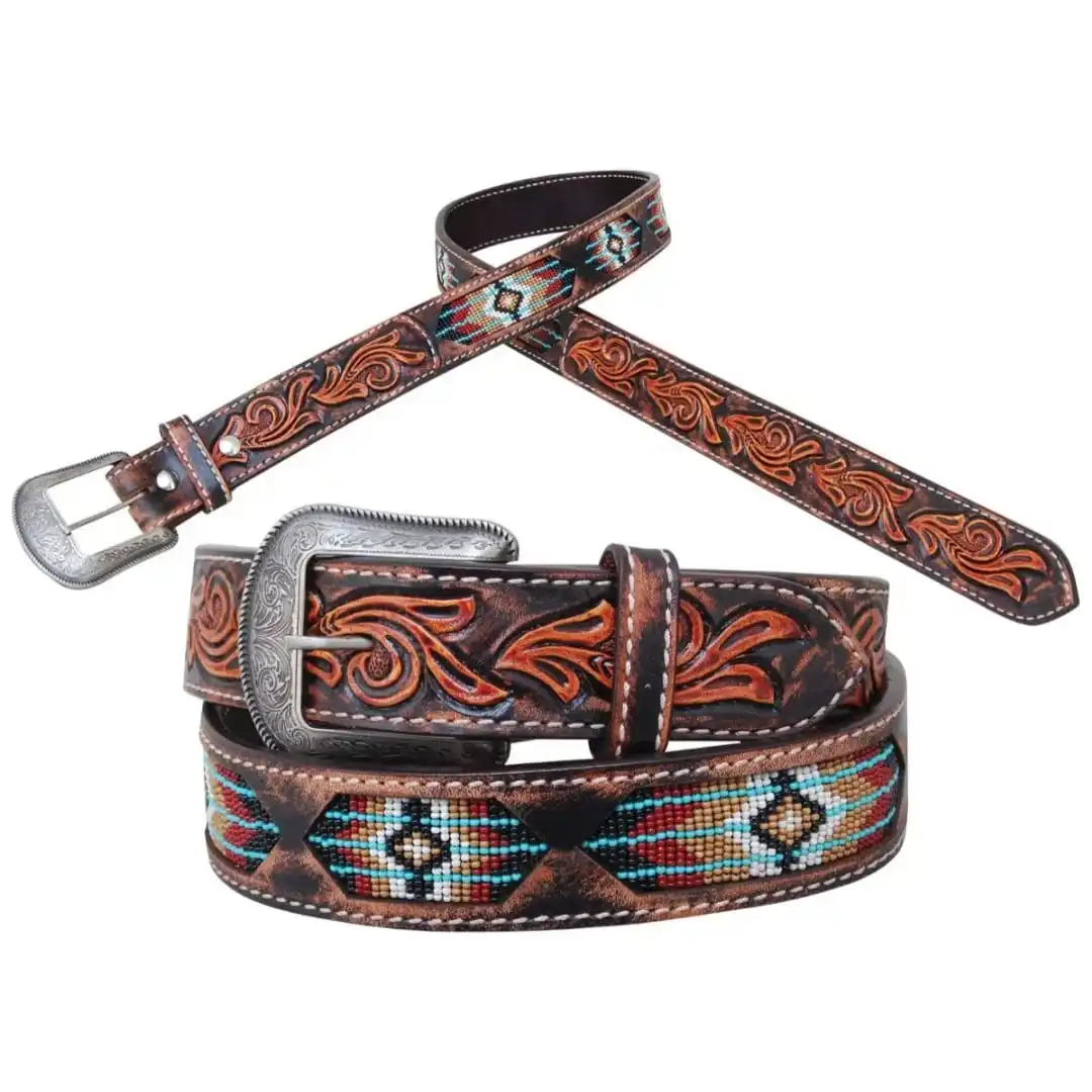 New Arrival Custom Made Western Belt With Buck Stitching & Best Quality Leather Top Wholesale Manufacturer For Men & Women