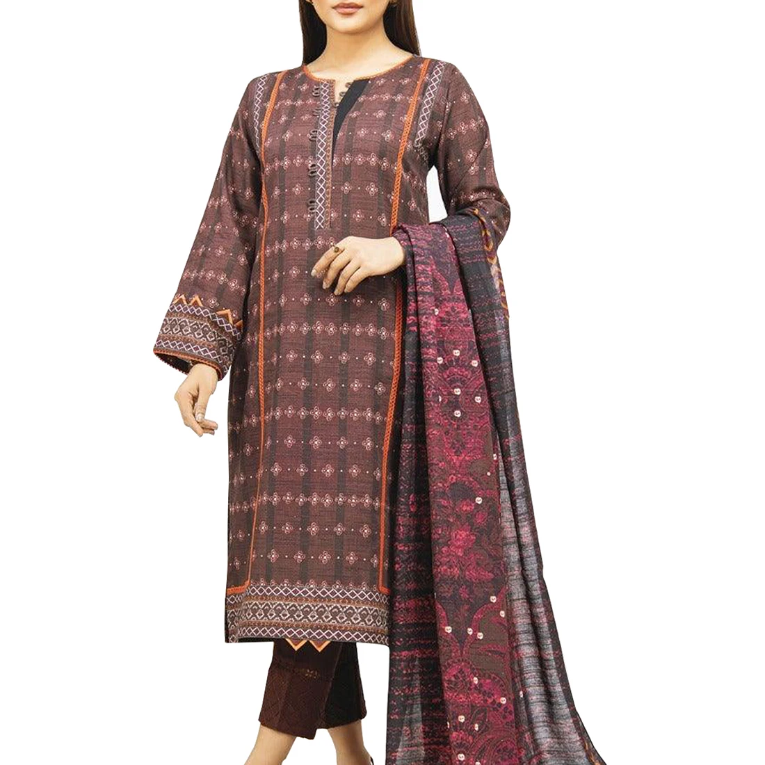 Front Full Printed High Quality Latest Design OEM ODM Women New Design Shalwar Kameez With Dupatta