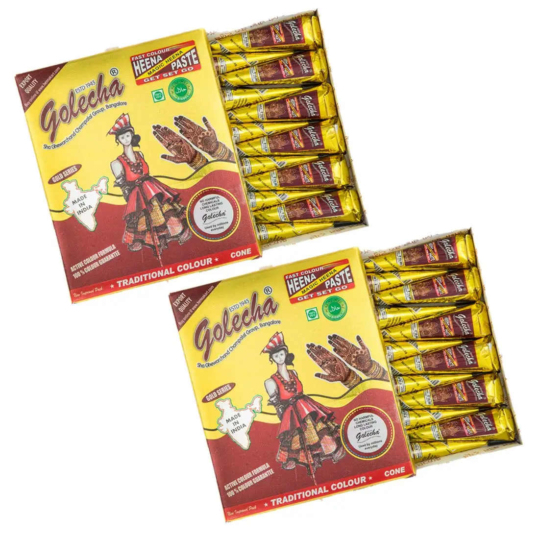 cost-efficient Golecha Maroon  Henna Cone, 12 cones pack