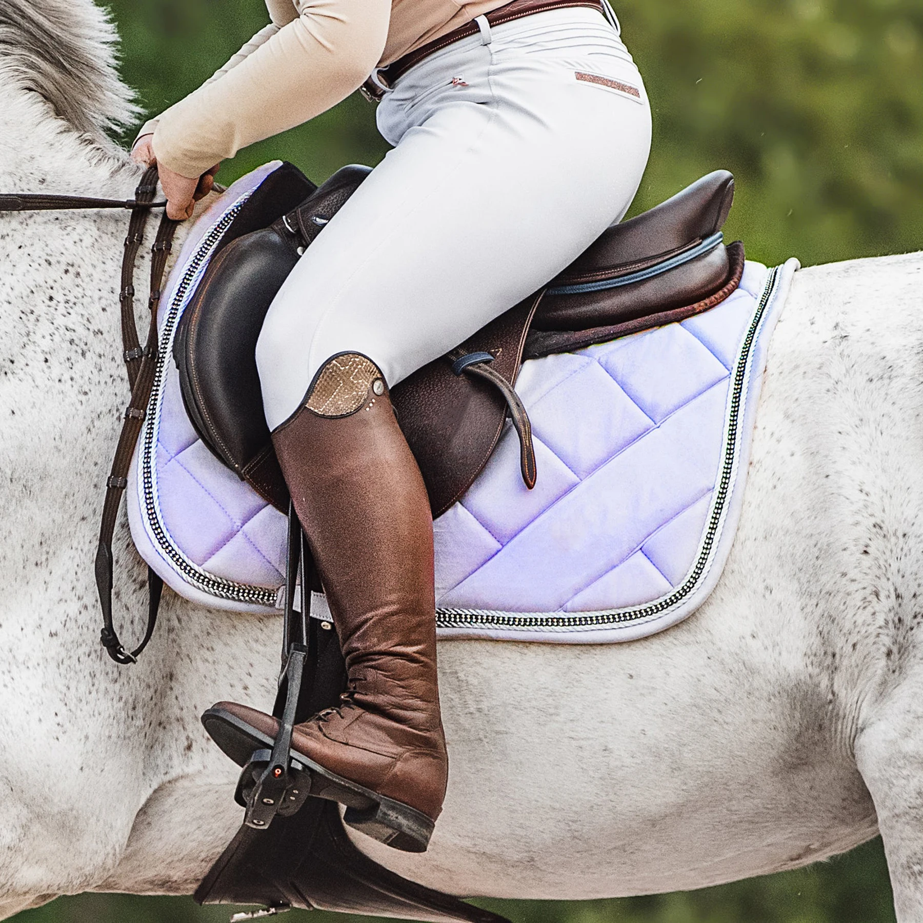 High Quality Factory Polycotton Lining Custom Horse Products Equestrian Saddle Pads Set Wholesale in low price