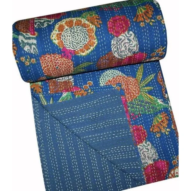Оптовая продажа однотонное индийское покрывало постельное белье Kantha индивидуальный мягкий комплект одеял всесезонный лоскутный