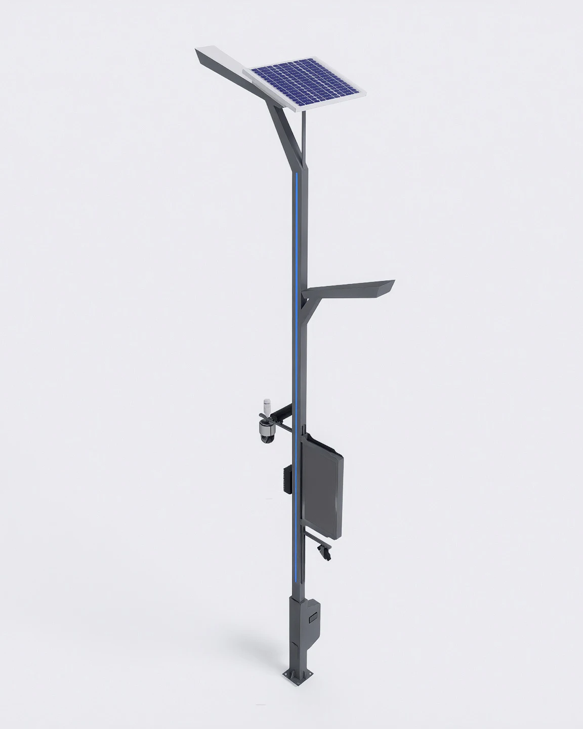 5m solar smart pole with camera wifi ap led screen