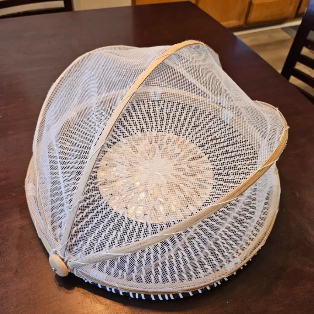 Best selling seagrass and bamboo food cover MOP inlay base woven tray anti bug kitchen wares wholesale from Vietnam