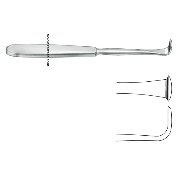 LANGENBECK Raspatory 90 degree angled 14mm sharp  18cm with hollow Handle Grade German Steel Surgical Instruments Manufacturer