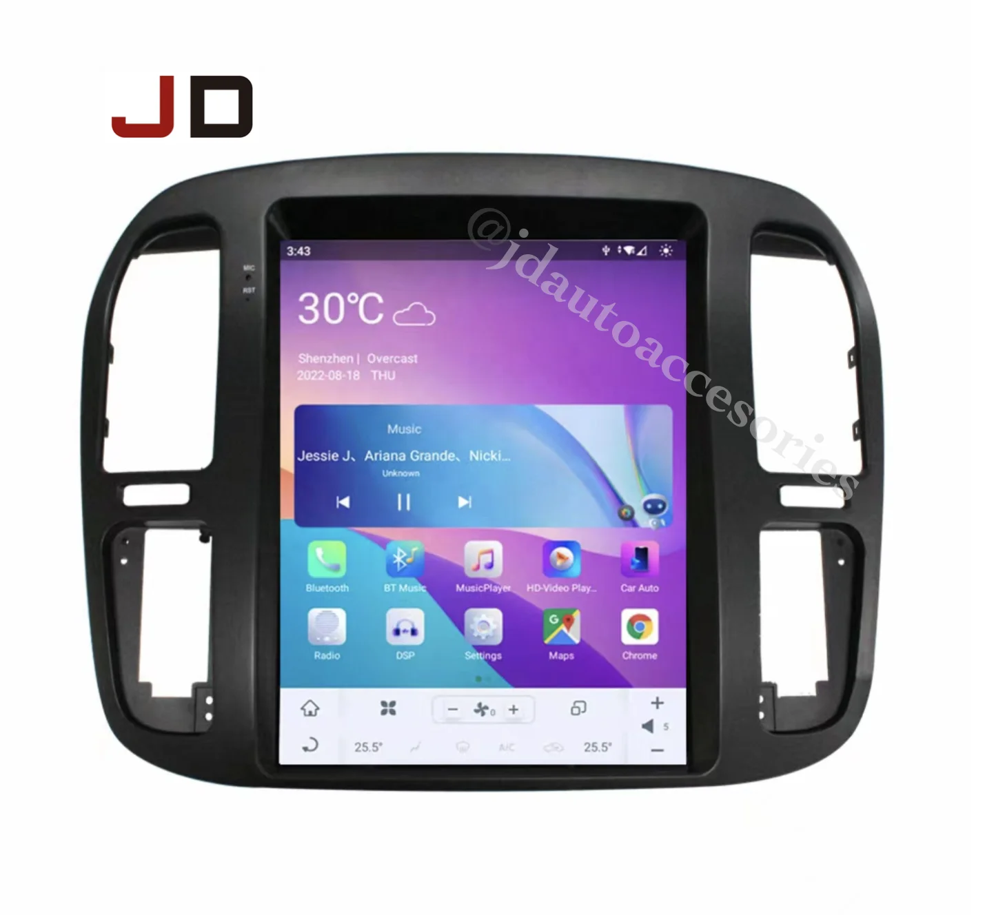 JD AUTO 12.1 inch tesla vertical screen android dvd player for Toyota Land Cruiser 100 LC100  Lexus LX470 2003-2007