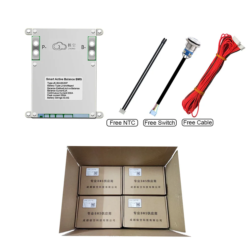 JKBMS 1A 2A 4A Smart Active Balance Bms Lifepo4 Li-Ion Lto Battery Bms Management System Support Uart Rs485 Heating Function